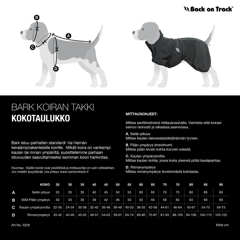 "Bark" koirantakki, harmaa - Back on Track Finland