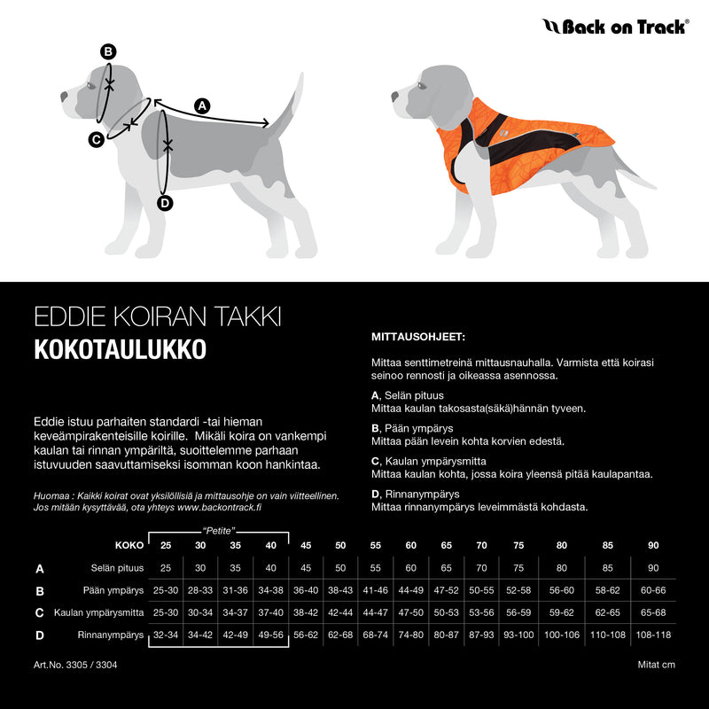 "Eddie" koiran paita - Back on Track Finland