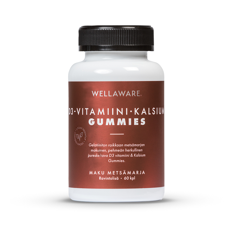 WellAware D3-vitamiini + Kalsium Gummies - Back on Track Finland