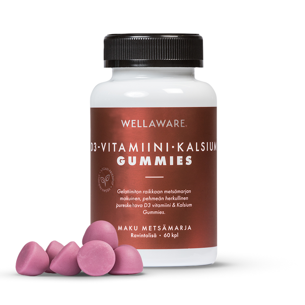 WellAware D3-vitamiini + Kalsium Gummies - Back on Track Finland